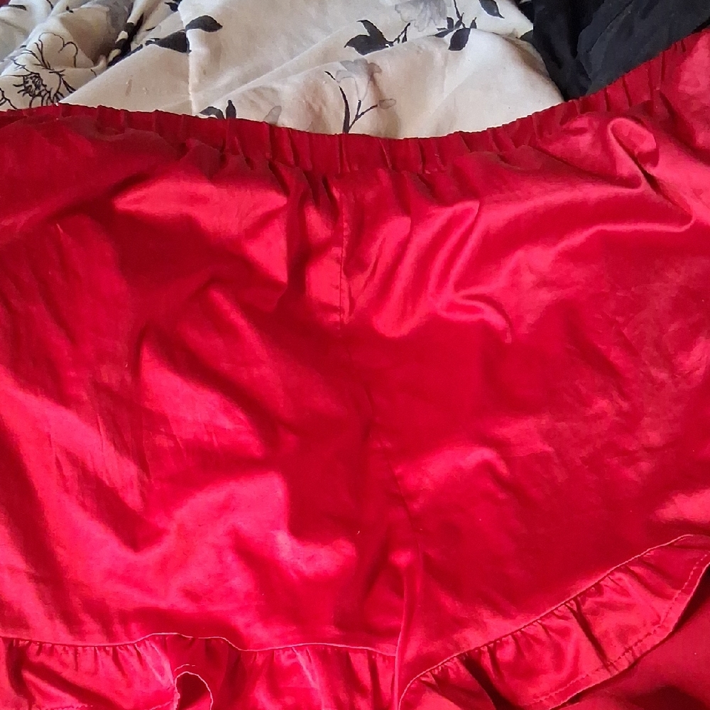 Vibrant Red Satin Skirt